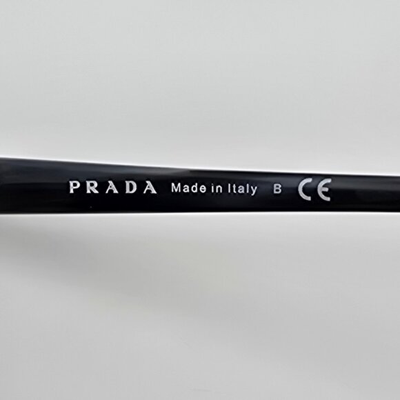 Prada SPR 01O 307-5S0 Black Grey Stripe Cat Eye Sunglasses Frame Italy 55-17-140 - Picture 9 of 14